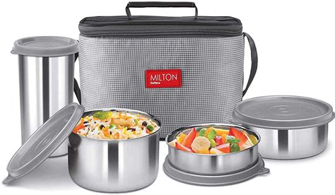 milton insulated 2 stainless steel container lunch box|lunch boxes for sale.